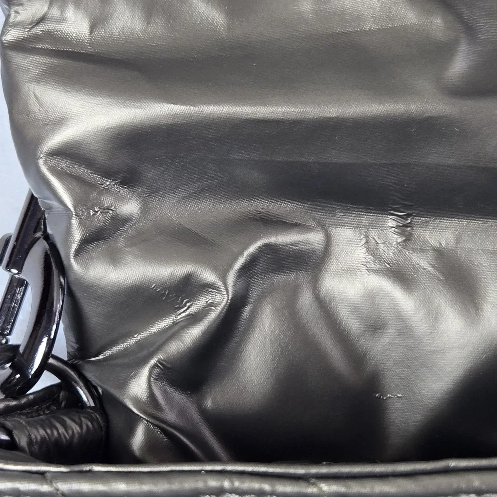 THINK ROLYN Quilted Puffer Bar Bag Metallic Bronze/Gilded Bronze Gunmetal Chain